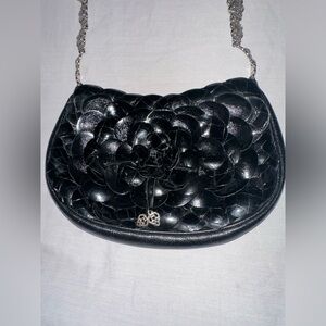 Brighton Black Quilted Floral Shoulder Bag